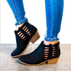 Woven basket ankle booties FIRM